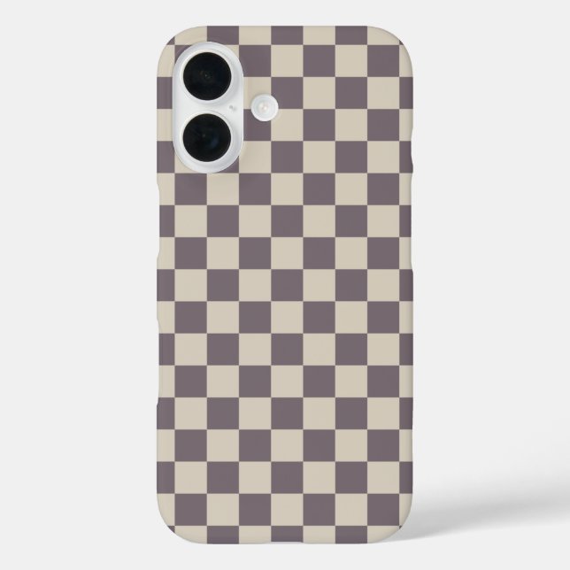 Beige Cream Patterns, Checkerboard Check Checkered Case-Mate iPhone Case (Back)