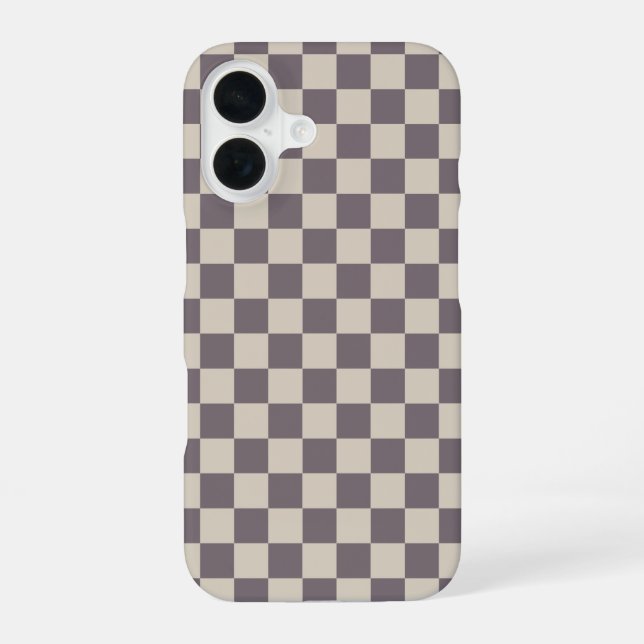 Beige Cream Patterns, Checkerboard Check Checkered Iphone Case (Back)