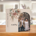 Beige cream roses pampas photo arch wedding album 3 ring binder<br><div class="desc">Personalize and add your wedding photo inside the arch frame. For best result use a vertical sized photo. A beige,  cream colored background. Muted,  cream,  taupe,  beige earthy roses,  eucalyptus greenery,  and pampas grass for a natural and romantic feel.  
Add your own text on the spine.</div>