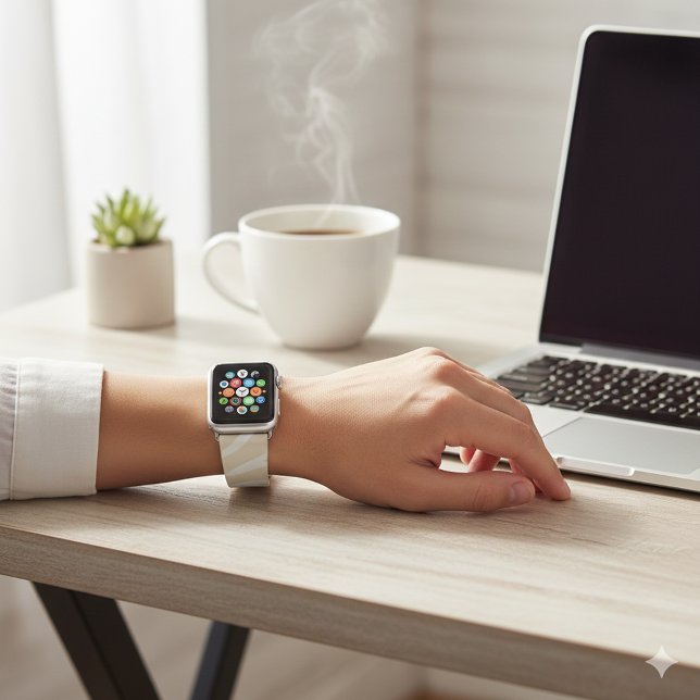 Beige Cream Simple Organic Pattern Apple Watch Band (Beige Cream Simple Organic Pattern Apple Watch Band)