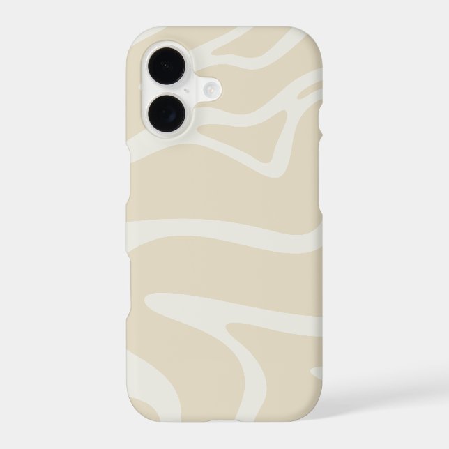 Beige Cream Simple Organic Pattern Case-Mate iPhone Case (Back)