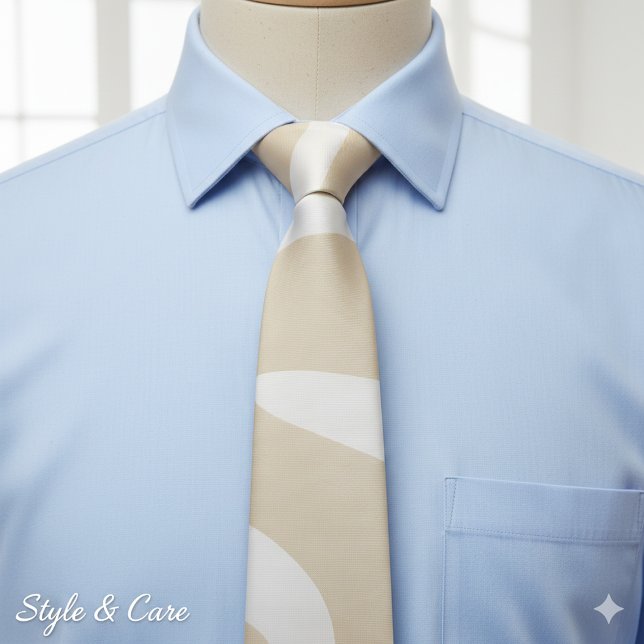 Beige Cream Simple Organic Pattern Neck Tie (Beige Cream Simple Organic Pattern Neck Tie)