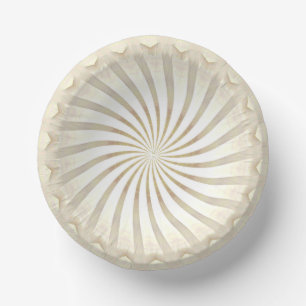 Beige Cream Swirl Paper Bowls
