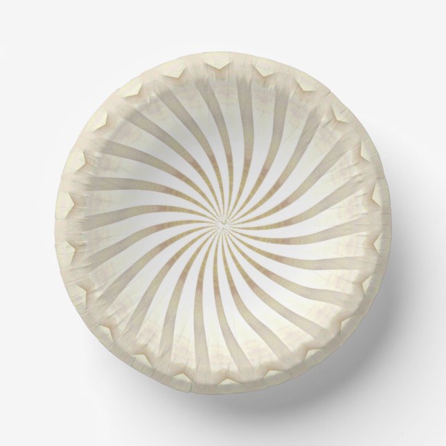 Beige Cream Swirl Paper Bowls (Front)