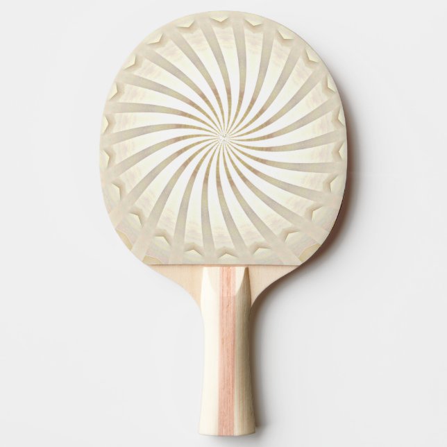 Beige Cream Swirl Ping Pong Paddle (Front)