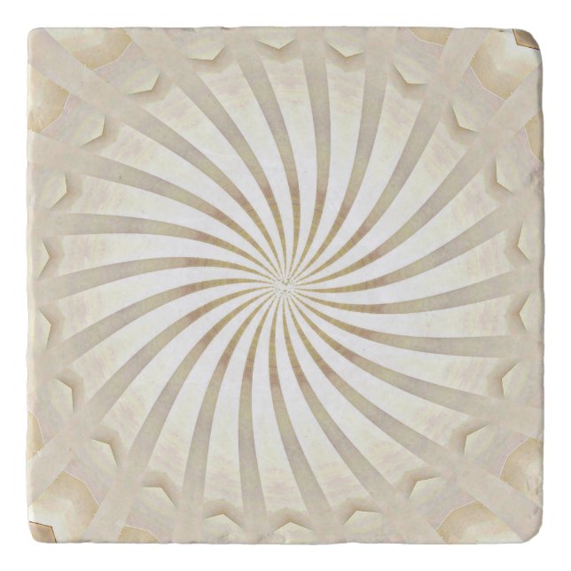 Beige Cream Swirl Trivet (Front)