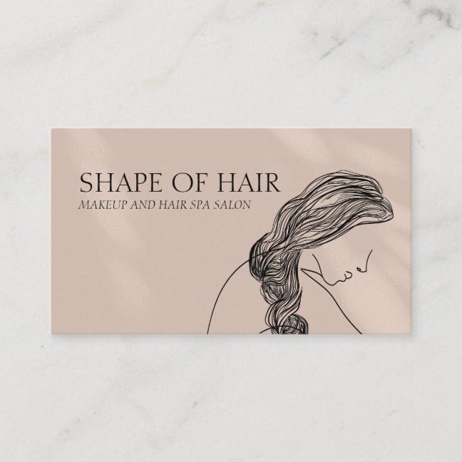 Beige Cream Woman Body Feminine Haircut Business Card