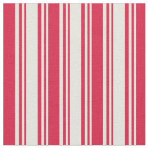 Beige & Crimson Colored Lines Pattern Fabric