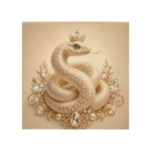 Beige Crystal Snake Crown Pendant Art