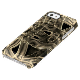 Beige curved ribbons, contrasted by embossed lines permafrost iPhone SE/5/5s case
