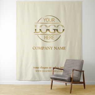 Beige Custom Business Logo Trade Show Backdrop