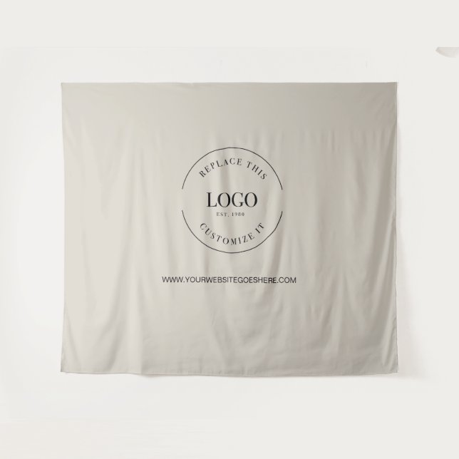 Beige Customizable backdrop Company Logo website  (Front (Horizontal))