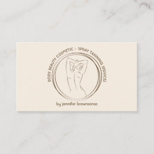 Beige Cute Spray Tan Body Sculpting Contouring Business Card