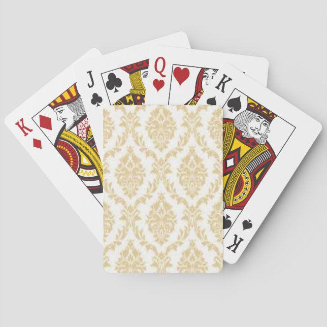 Beige Damask Poker Cards (Back)