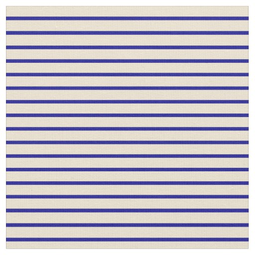 Beige & Dark Blue Lined Pattern Fabric