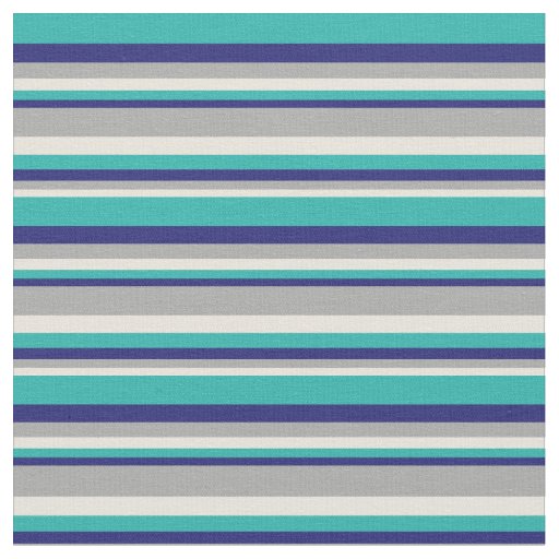 Beige, Dark Gray, Midnight Blue & Light Sea Green Fabric