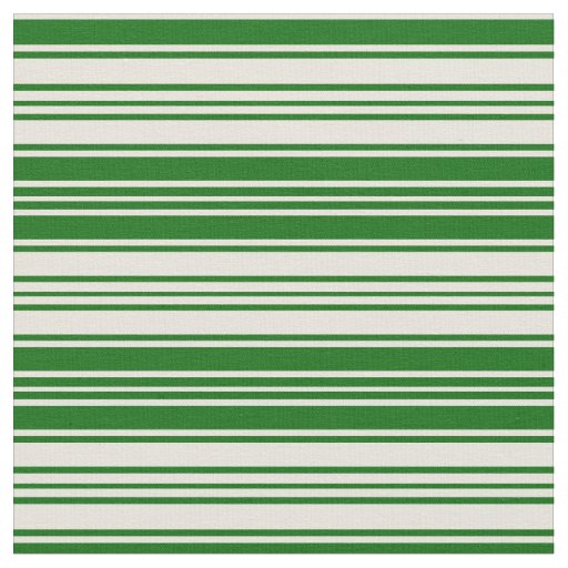 Beige & Dark Green Colored Lines Fabric