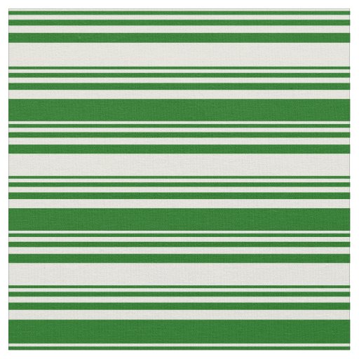 Beige & Dark Green Colored Stripes Pattern Fabric