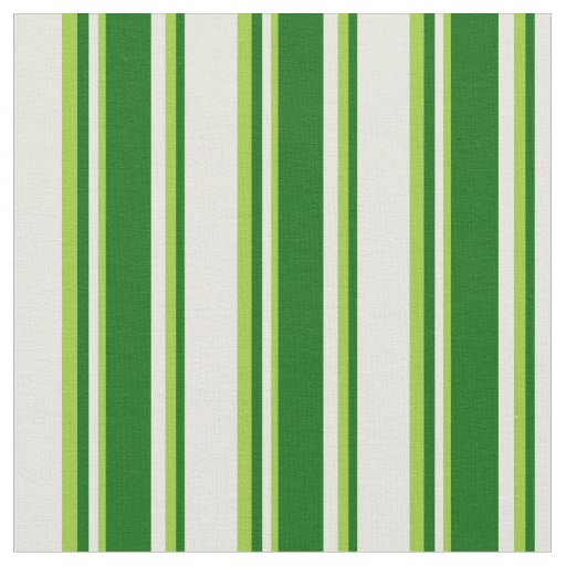 Beige, Dark Green & Green Colored Lines Pattern Fabric