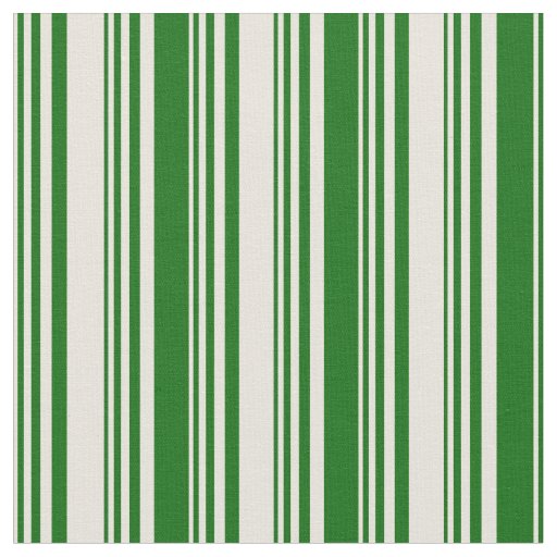 Beige & Dark Green Lines/Stripes Pattern Fabric