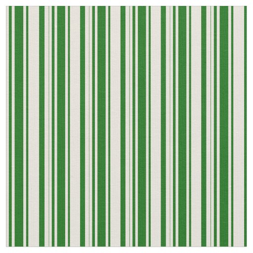 Beige & Dark Green Pattern of Stripes Fabric