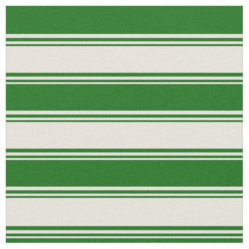 Beige & Dark Green Stripes/Lines Pattern Fabric