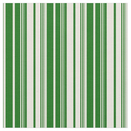 Beige & Dark Green Stripes Pattern Fabric