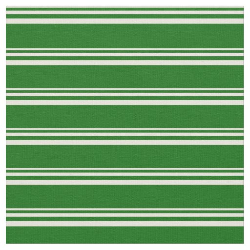 Beige & Dark Green Stripes Pattern Fabric