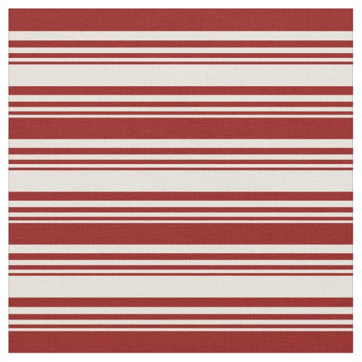 Beige & Dark Red Lines Fabric