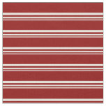 [ Thumbnail: Beige & Dark Red Lines Fabric ]