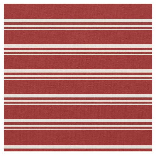 Beige & Dark Red Lines Fabric