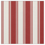 [ Thumbnail: Beige & Dark Red Stripes Pattern Fabric ]