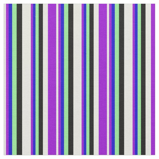 Beige, Dark Violet, Blue, Light Green, and Black Fabric