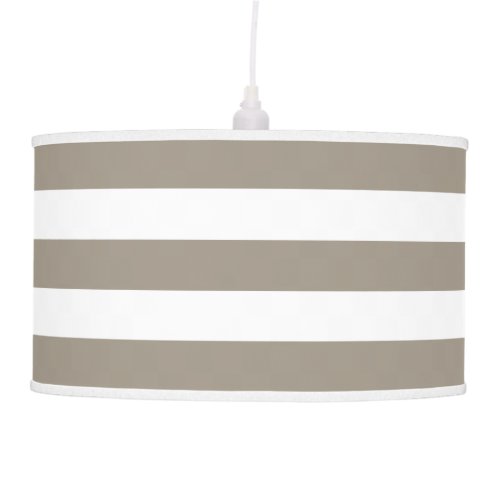 BeigeDark Warm Gray and White Striped Ceiling Lamp