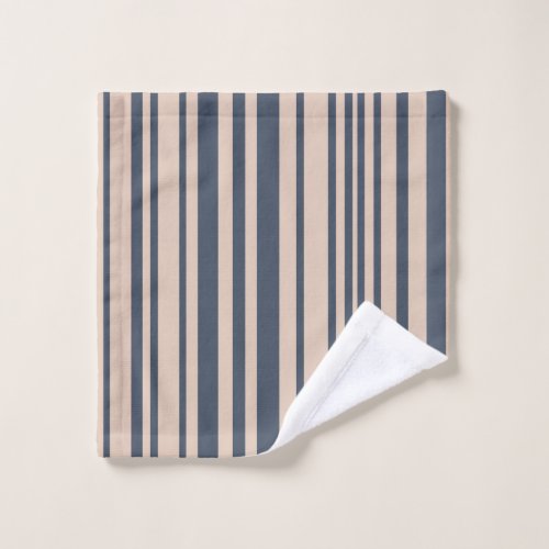 BeigeDeep Blue Simple Stylish Stripe Pattern Wash Cloth