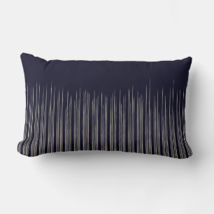 Beige/Deep Blue Stylish Stripe Pattern Lumbar Pillow