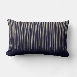 Beige/Deep Blue Stylish Stripe Pattern Lumbar Pillow
