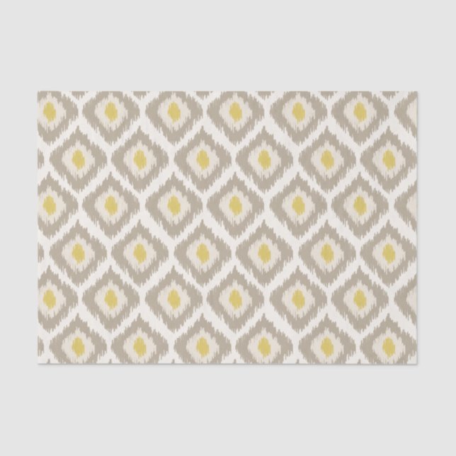 Beige Diamond Ikat Pattern Tissue Paper (Front)