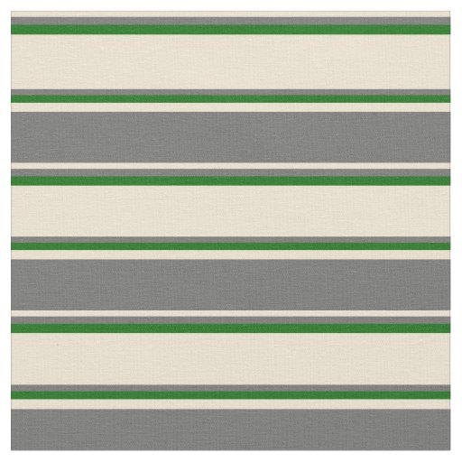 Beige, Dim Grey, and Dark Green Pattern Fabric