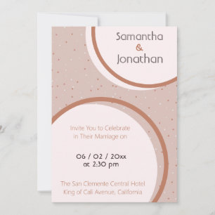 Beige Dots and Circles Wedding Invitation
