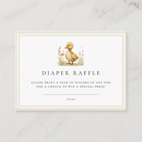 Beige Duck Baby Shower Diaper Raffle Ticket