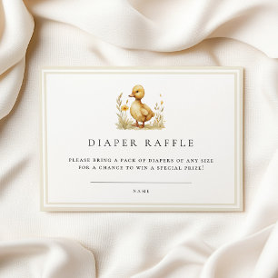 Beige Duck Baby Shower Diaper Raffle Ticket Enclosure Card