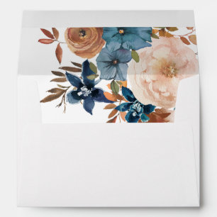 Beige & Dusty Blue Floral Envelope 3