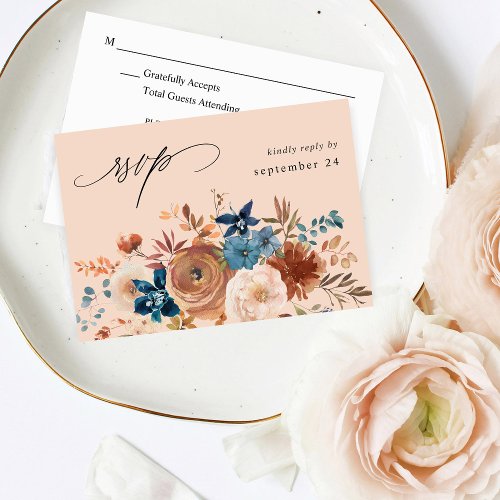 Beige  Dusty Blue Floral w Meal RSVP _ Beige