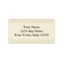 Beige & Ecru Chevron Printed Address Labels