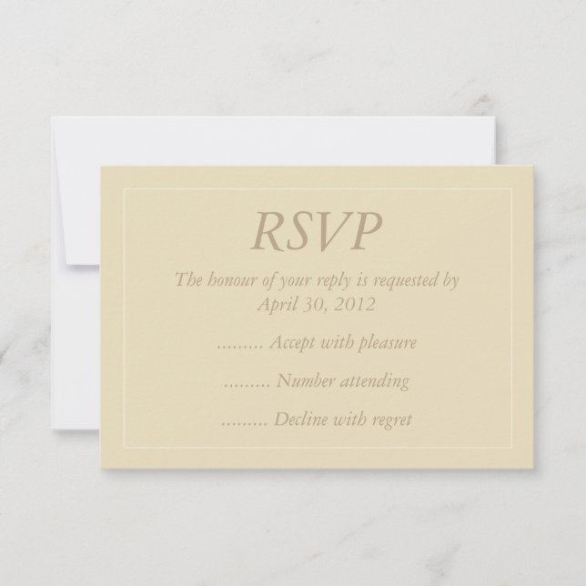 Beige & Ecru Event Reply, RSVP or Response Cards (Front)