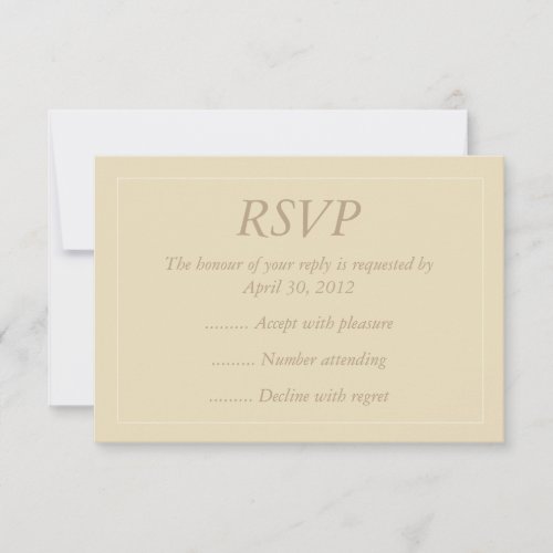 Beige &amp; Ecru Event Reply, RSVP or Response Cards
