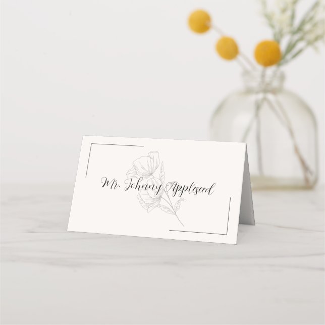 Beige Elegance Place Cards (Front)