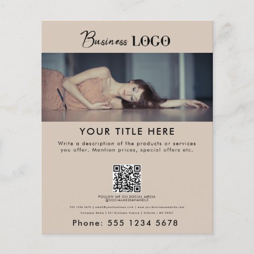 Beige Elegant Business Promotional Simple Photo Flyer