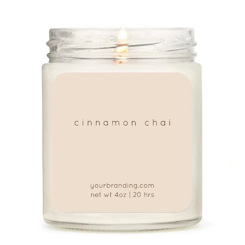 Beige Elegant Candle Cosmetic Sticker Label